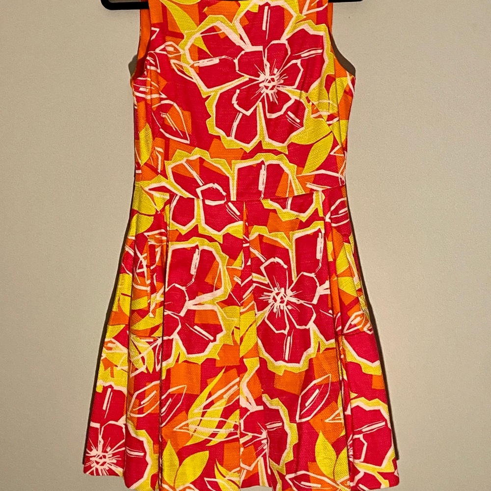 Taylor multicolor floral fit and flare dress